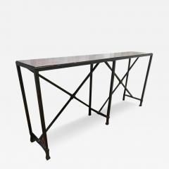 Raymond Subes Custom French Mid Century Modern Neoclassical Iron Stone Console Raymon Subes - 3251789