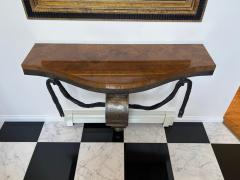 Raymond Subes Fabulous Art Deco Raymond Subes Forged Iron Goatskin Console Table - 4637453