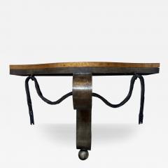 Raymond Subes Fabulous Art Deco Raymond Subes Forged Iron Goatskin Console Table - 4640388