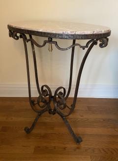 Raymond Subes French Art Deco Raymond Subes Style Wrought Iron and Marble Table - 4414472