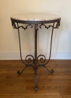 Raymond Subes French Art Deco Raymond Subes Style Wrought Iron and Marble Table - 4414474