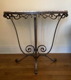 Raymond Subes French Art Deco Raymond Subes Style Wrought Iron and Marble Table - 4414481
