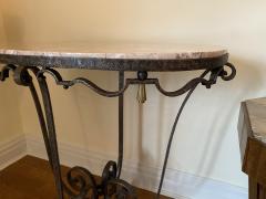 Raymond Subes French Art Deco Raymond Subes Style Wrought Iron and Marble Table - 4414484