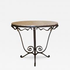 Raymond Subes French Art Deco Raymond Subes Style Wrought Iron and Marble Table - 4419480