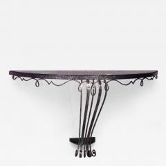 Raymond Subes French Art Deco Wrought Iron Bracket Console Table - 432274