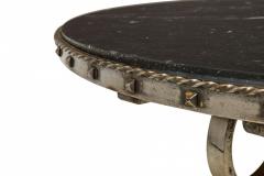 Raymond Subes Iron and Black Marble Circular Scoll Form Center Table manner of Raymond Subes  - 2787186