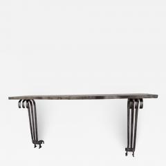 Raymond Subes Large French Mid Century Modern Silvered Iron Console Attr Raymond Subes 1930 - 1803004