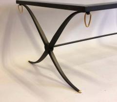 Raymond Subes Mid Century Partial Gilt Wrought Iron Coffee Table Attributed to Raymond Subes - 1799651