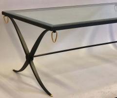 Raymond Subes Mid Century Partial Gilt Wrought Iron Coffee Table Attributed to Raymond Subes - 1799653
