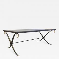 Raymond Subes Mid Century Partial Gilt Wrought Iron Coffee Table Attributed to Raymond Subes - 1802982