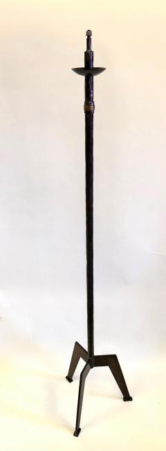 Raymond Subes Pair of Custom French Art Deco Wrought Iron Floor Lamps style of Raymond Subes - 4523414