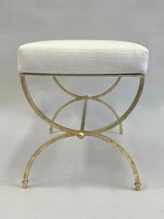 Raymond Subes Pair of French Modern Neoclassical Gilt Iron Benches in Style of Raymond Subes - 4096627