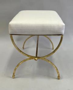 Raymond Subes Pair of French Modern Neoclassical Gilt Iron Benches in Style of Raymond Subes - 4096643