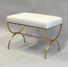 Raymond Subes Pair of French Modern Neoclassical Gilt Iron Benches in Style of Raymond Subes - 4096660
