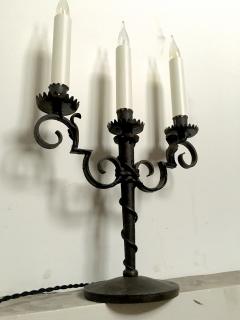 Raymond Subes Raymond Subes Pair of Refined Wrought Iron Candlesticks - 414562