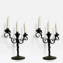 Raymond Subes Raymond Subes Pair of Refined Wrought Iron Candlesticks - 416371