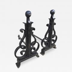 Raymond Subes Raymond Subes Pair of Sturdy Wrought Iron Andiron - 416368