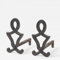 Raymond Subes attrib Andirons of Neoclassical Design France c 1930 s - 4509661