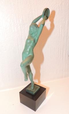 Raymonde Guerbe Art Deco Nude Sculpture with Tambourine by Guerbe - 183301