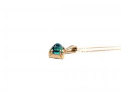 Rebecca Overmann No Heat Natural Sugarloaf Emerald White Diamond Gold Necklace Rebecca Overmann - 4701255