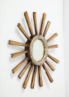 Reclaimed Antique Giltwood Fragment Sunburst Mirror - 2239813