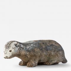 Reconstituted Stone Badger Garden Ornament England 1960s - 4203977