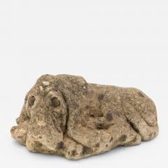 Reconstituted Stone Dog Hound Garden Ornament 20th Century - 3133859