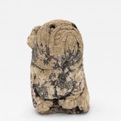 Reconstituted Stone Dog Pug Garden Ornament 20th Century - 3133854