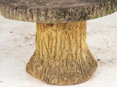 Reconstituted Stone Faux Bois Table and Stools France Mid 20th Century 20 5 h - 3930600