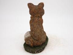 Reconstituted Stone Fox Small Garden Ornament 20th Century - 3264617