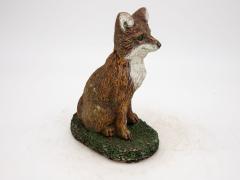 Reconstituted Stone Fox Small Garden Ornament 20th Century - 3264619