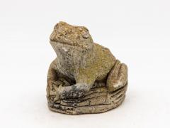 Reconstituted Stone Frog Garden Ornament 20th Century - 3031290