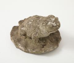 Reconstituted Stone Frog Garden Ornament 20th Century - 4083362