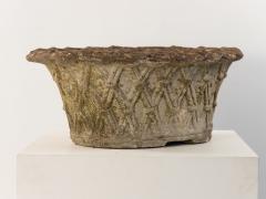 Reconstituted Stone Oval Basketweave Planter France Mid 20th C  - 4202262