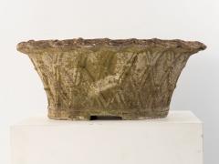 Reconstituted Stone Oval Basketweave Planter France Mid 20th C  - 4202267