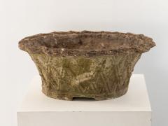 Reconstituted Stone Oval Basketweave Planter France Mid 20th C  - 4202270