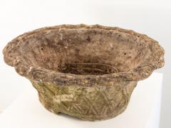 Reconstituted Stone Oval Basketweave Planter France Mid 20th C  - 4202272