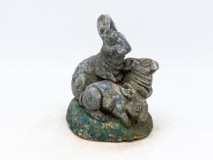 Reconstituted Stone Rabbit Bunnies Family Garden Ornament French 20th Century - 3943388