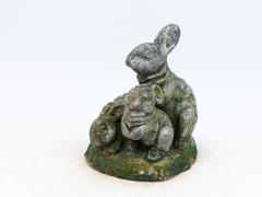 Reconstituted Stone Rabbit Bunnies Family Garden Ornament French 20th Century - 3943390