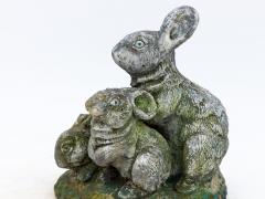 Reconstituted Stone Rabbit Bunnies Family Garden Ornament French 20th Century - 3943394