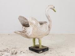 Reconstituted Stone Swan on Raised Feet Planter English Early 20th Century - 3542501