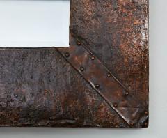 Rectangular Arts Crafts Copper Mirror with Heart Cabuchon - 2809037