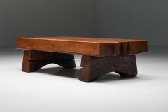 Rectangular Coffee Table Rustic Wabi Sabi Organic base Side table 1950s - 2469097