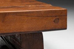 Rectangular Coffee Table Rustic Wabi Sabi Organic base Side table 1950s - 2469110
