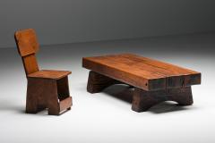 Rectangular Coffee Table Rustic Wabi Sabi Organic base Side table 1950s - 2469118