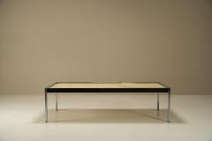 Rectangular Coffee Table in Marble Chrome and Leather Italy 1970s - 3088194