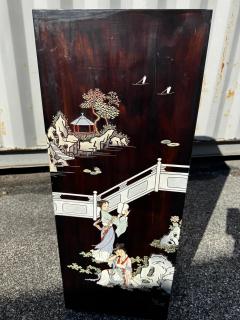 Rectangular Cube Chinoiserie Pedestal w Inlay Table - 4511355