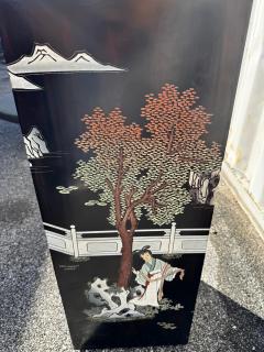 Rectangular Cube Chinoiserie Pedestal w Inlay Table - 4511358