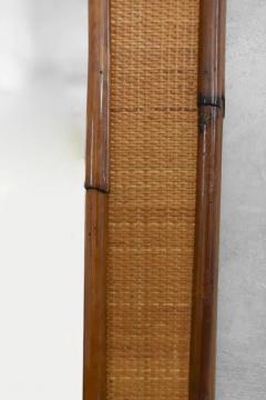 Rectangular Mirror In Bamboo And Cane Fabric 1980s - 3999239