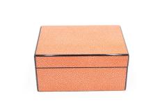 Rectangular Orange Shagreen Box - 4674089